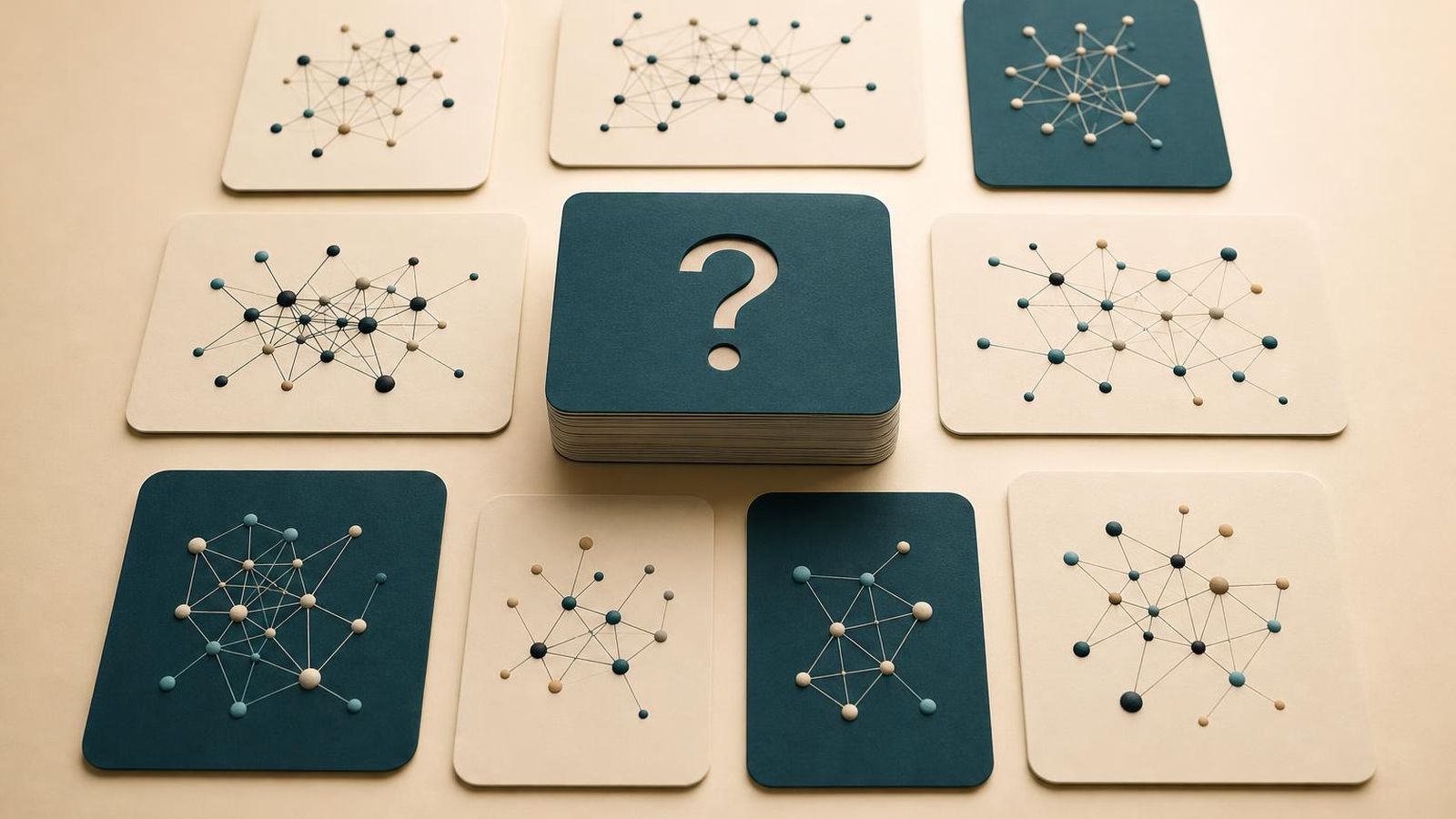 A friendly question-and-answer board with small graph diagrams in the margins