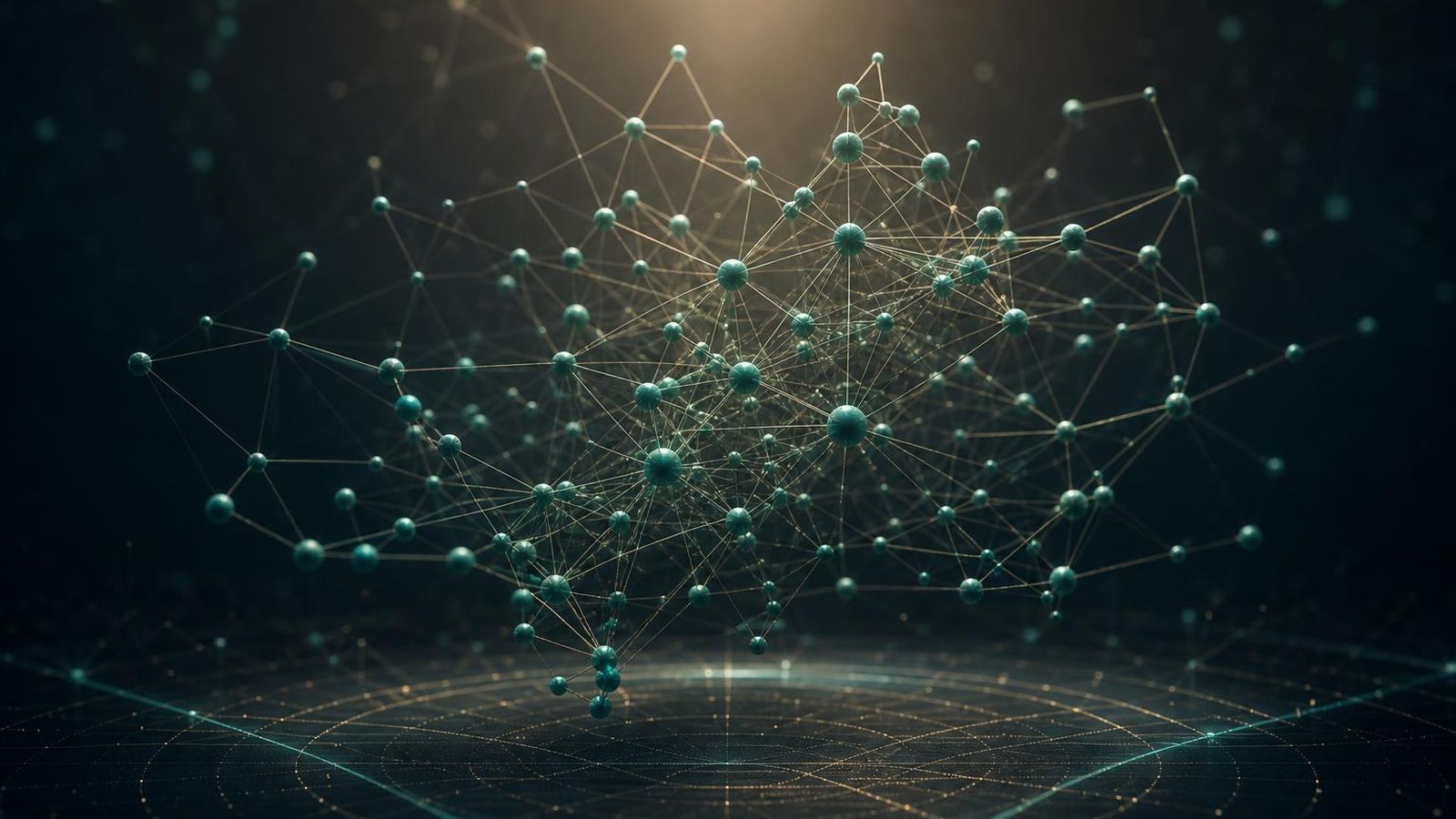 A 3D graph viewer with nodes arranged in space and a simulation control panel