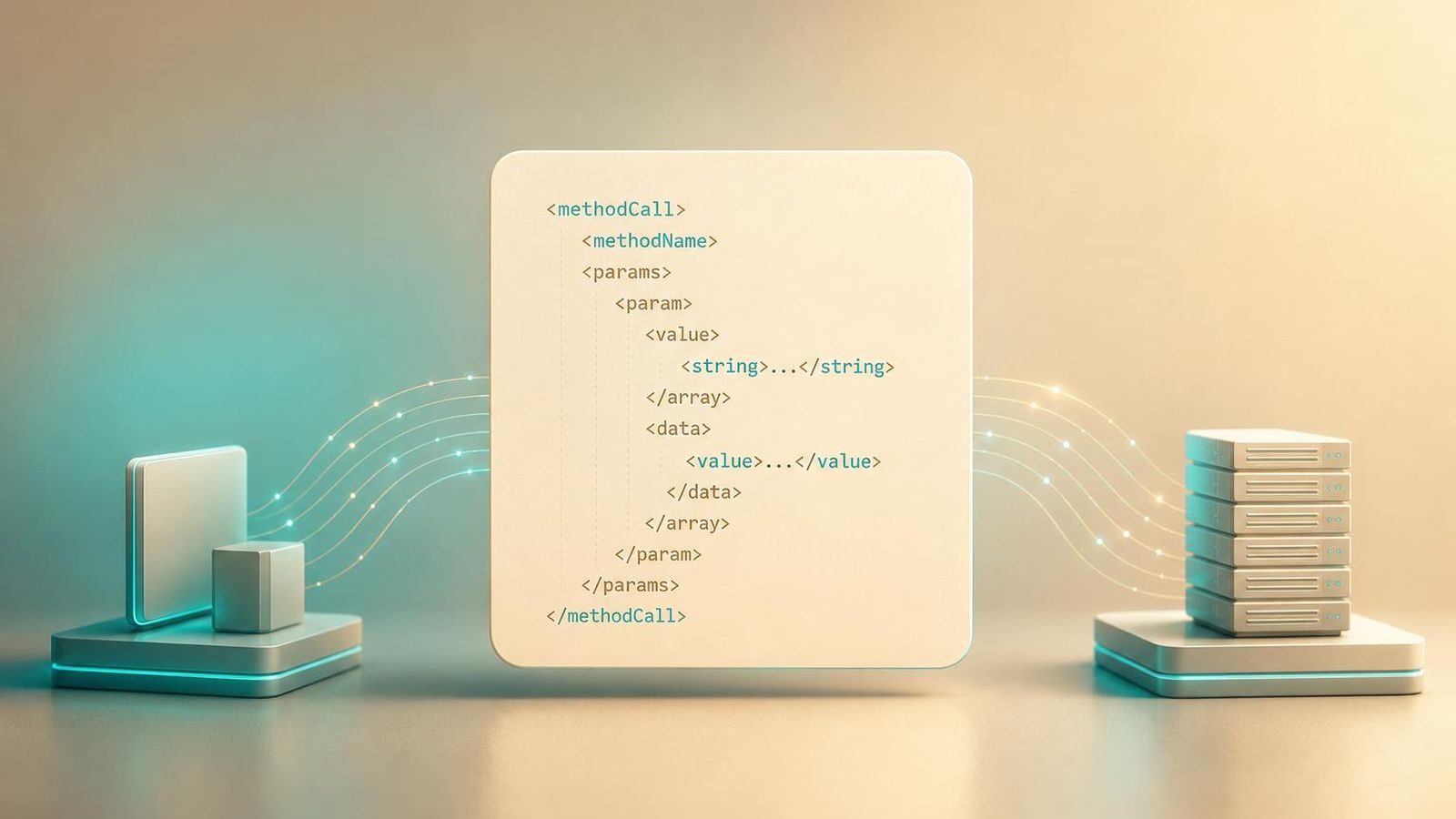 A documentation panel showing client and server call patterns